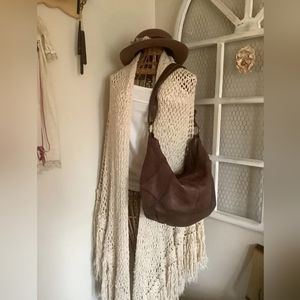 Lucky Brand Hobo Leather Bag, Shoulder or Crossbody in brown